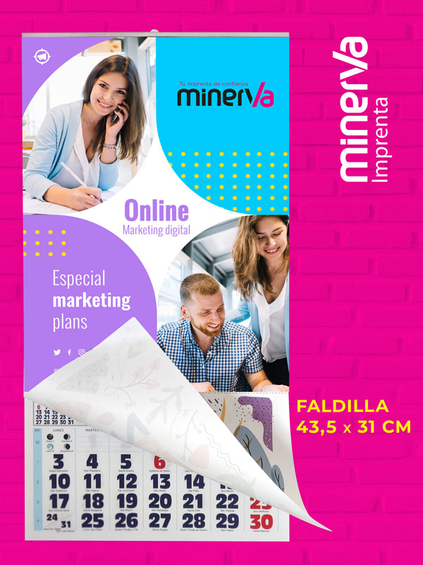 Calendarios de Pared Empresas con Faldilla 43,5 cm ancho