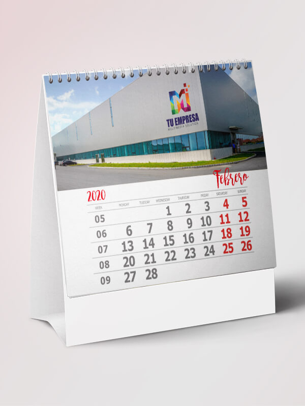 Calendarios de Sobremesa Cuadrados con Peana – Personalizados a Todo Color - Imagen 2